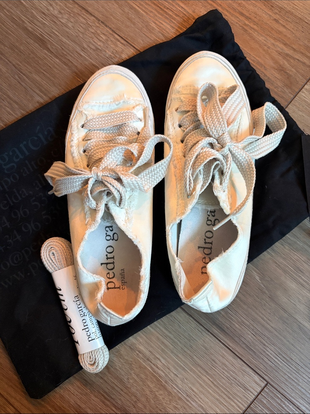 Pedro Garcia Parson “Phat” Laced Cream Canvas Low-Top Sneakers